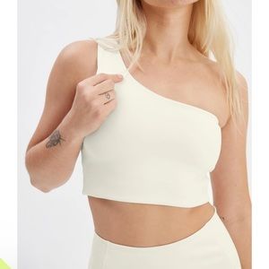 Girlfriend Collective Ivory Bianca One Shoulder Bra